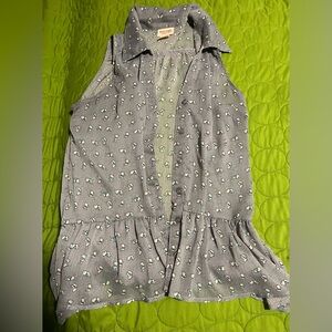 Mossimo Supply Co. Gray Floral Blouse